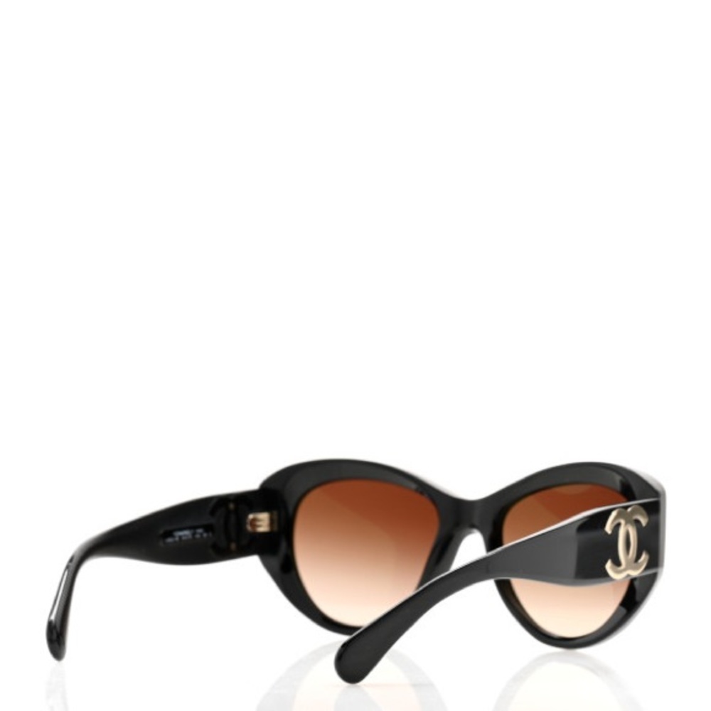 CHANEL 
Acetate Butterfly Large CC Sunglasses 5492 Black - Picture 4 of 4